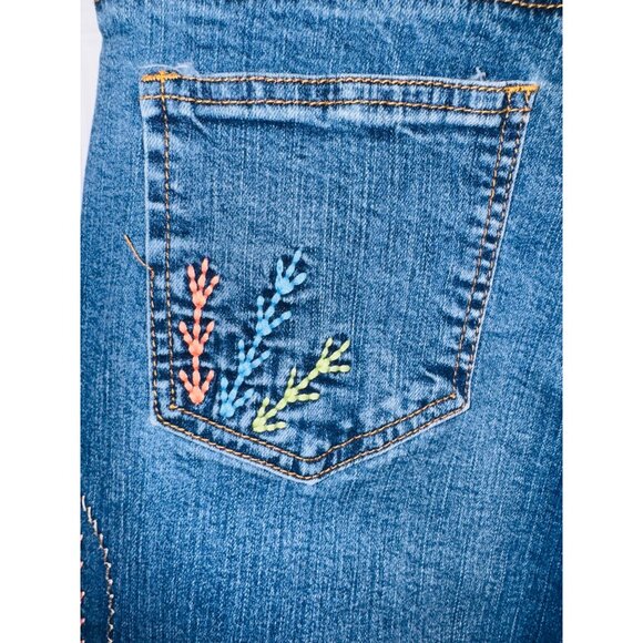 L&B Lucky & Blessed Boyfriend Jeans Womens 8 Embroidered Patchwork Denim Boho - Picture 10 of 12